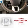 Carbon Fiber Look Car Styling Steering Wheel Lower Decoration Sticker Cover Trim ABS Accessories For Toyota C-HR CHR 2024 2025