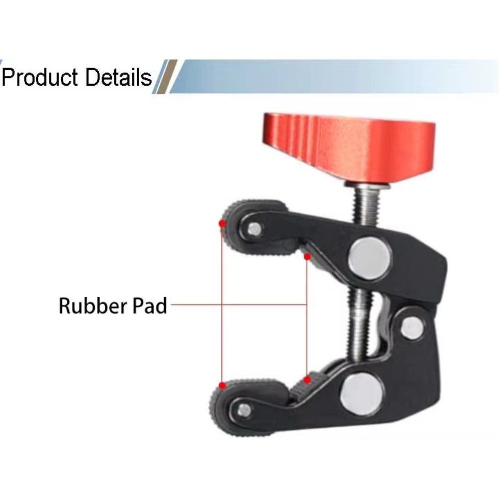 Aluminum Material Crab Clamp 3/8" Hole Magic Arm Clamp Versatile Camera Clamp  Camera Mounting