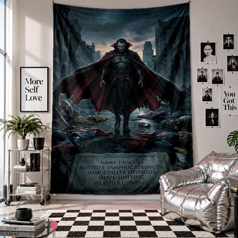Wall TapestryDracula Art Hanging Cloth Decorative Background Cover for Room Decoration
