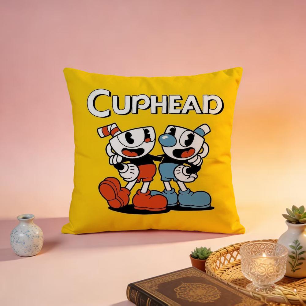 

Popular CCupheadful Cushion Cover Premium SkinFriendly Pillow Case MultiPurpose for Home Office Travel 30X30cm