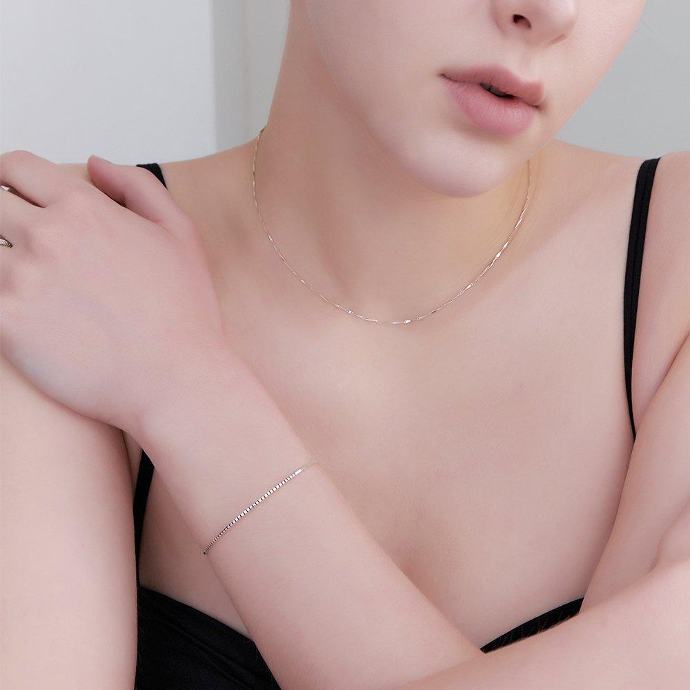 Silver925 Infinite Brick Bangle Bracelet