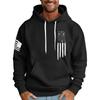 Men's Loose Flag Printed Hooded Sweatshirt Men's Casual Fashion Sports Sweatshirt
