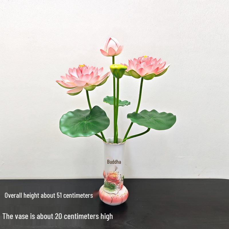 Petites Fleurs Artificielles Décoration Lotus Lys pour Maison & Offrandes à Bouddha