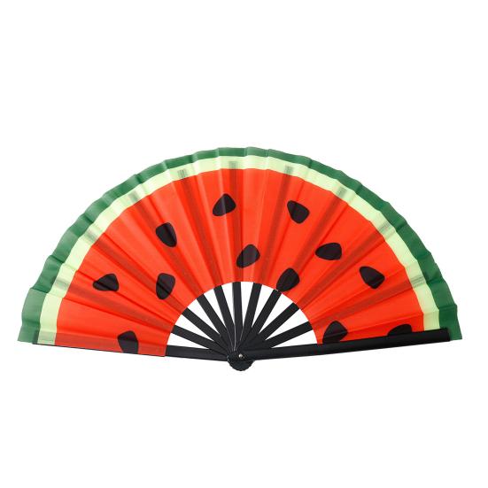 Kungfu Fan Foldable Portable 13-Inch Handheld Bamboo Fan with Fluorescent Glow Ink Lightweight Cooling Accessory
