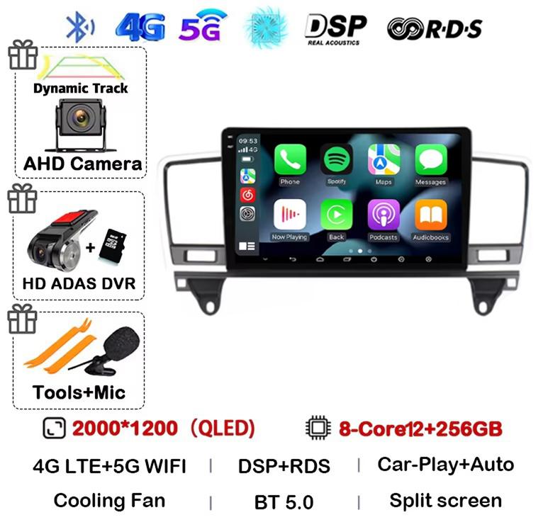Android 14 Carplay Auto Car Radio For Mercedes-Benz M-Class M Class W166 ML 2011 2012 2013 2014 2015 GPS Multimedia Video Player
