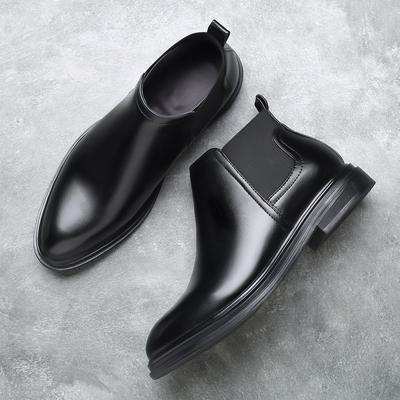 Stivaletti Chelsea da Uomo Marca di Lusso Stivali in Pelle Moda Casual Stivali Alti alla Caviglia da Uomo a Punta Stivale Business Slip-On Caviglia Botas