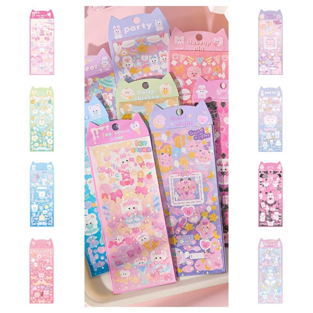 

PVC Animal Guka Stickers Gooka Kawaii Rabbit Stickers Shiny Hand Ledger B