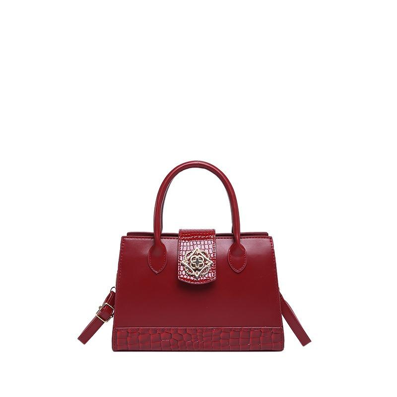 Crocodile Pattern Lock Buckle Small Square Shoulder Crossbody Handbag For Daily Commute