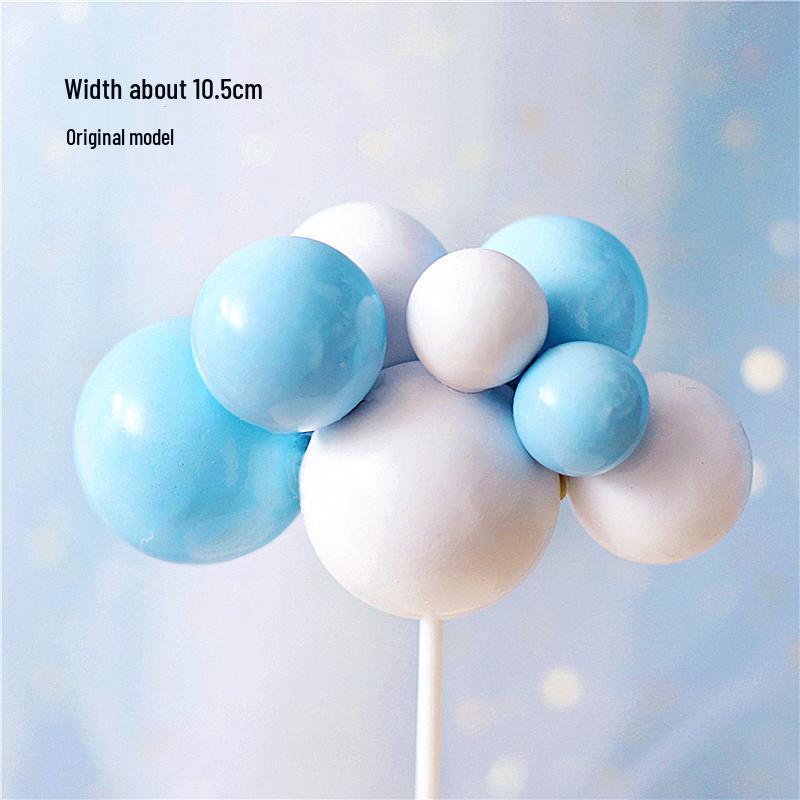 Gold and Silver Cake Decoration Balls Set - 10-Piece Birthday Topper Accessories