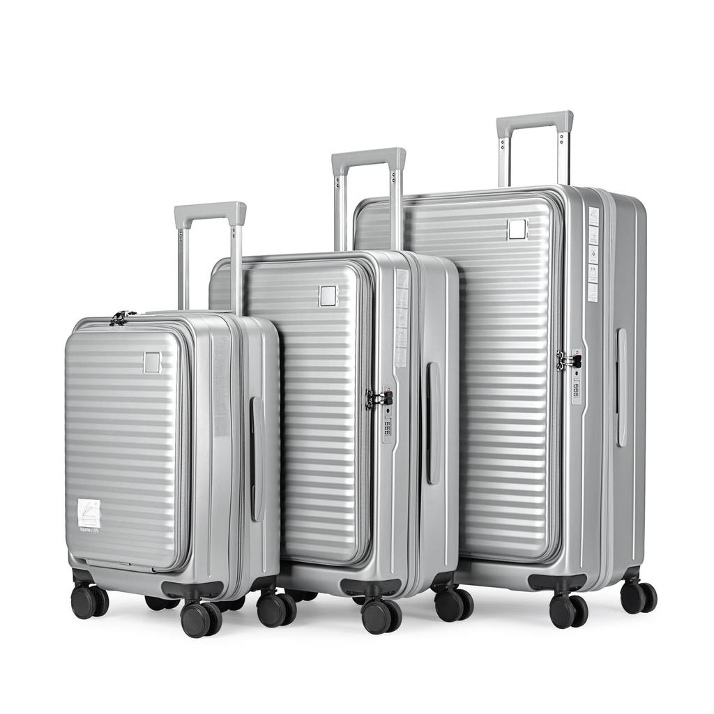 20-inch Front-Opening Trolley Suitcase with Universal Wheels and Password Lock