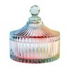 CHOOLD Luxury Colorful Tent Shaped Crystal Candy Jar with Lid,Clear Glass Apothecary Jar Wedding Candy Buffet Jar Food J