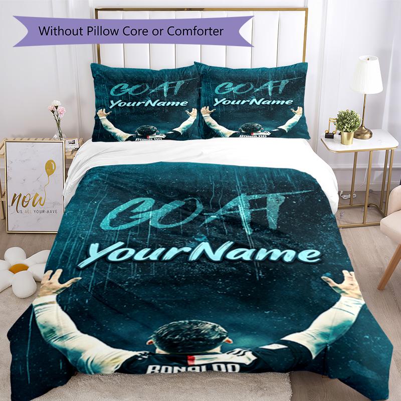 Cristiano Ronaldo 194 Customize Your Name Bedding Set Breathable Duvet Cover with Pillowcases Home Decoration Birthday Gift