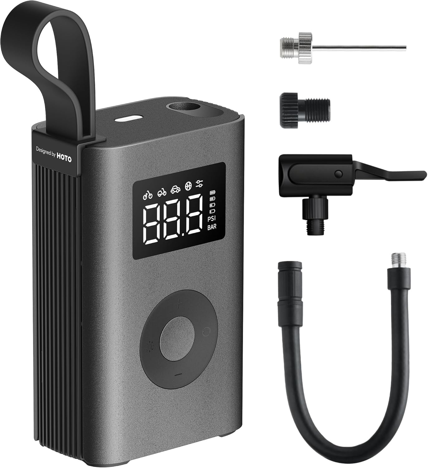

HOTO ADV Електричний Повітряний USB Великий Макс Тиск 150 Цифровий Світлодіодний Ліхтар Насос, Перезаряджуваний, Type-C, Потужний, Портативний, Ємність, psi, Дисплей,