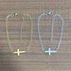 18K Gold Stainless Steel Double Layer Cross Bracelet, Non-Fading