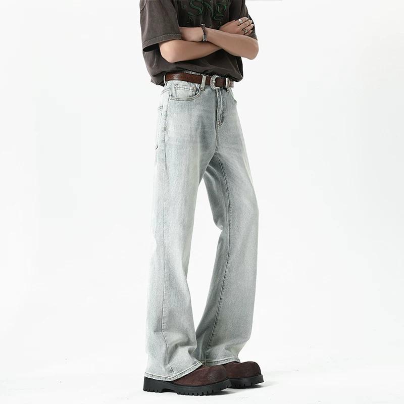 Versatile American Trendy Brand Wide-leg Trousers Street Washed Jeans Men's Loose Retro Fitean Trend