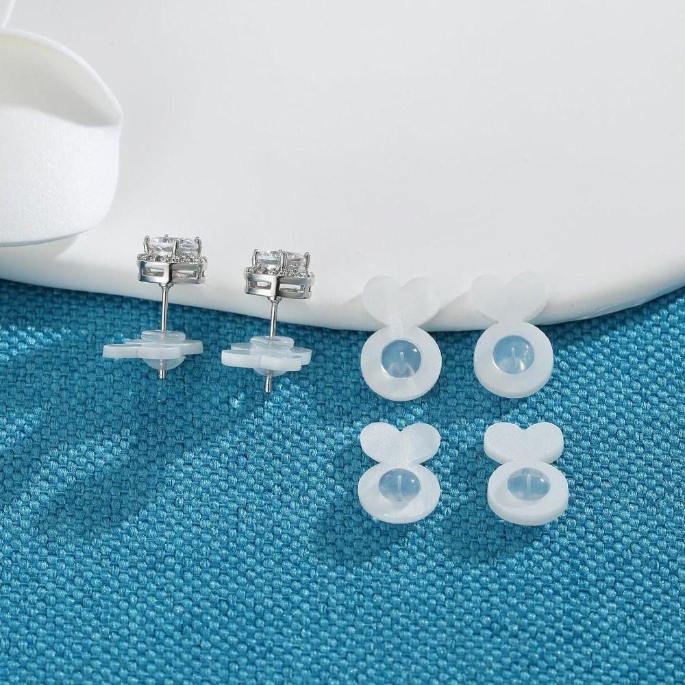 Rubber Rubber Earring Backs White Earring Support Backings Earring Lifter Backs  for Heavy Earrings