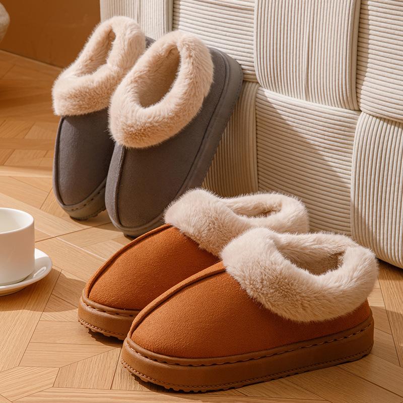 Bag Heel Wool Cotton Slippers Winter Wear High-top Thick-soled Plush Snow Boots Integrated Thermal Cotton Slippers