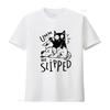 Funny Cat Killing Dog He Slipped Evil Killer T Shirt Halloween Idea Vintage Washed Versatile Graphic Comfortable Unisex