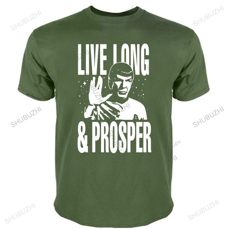 Herren Streetwear T-Shirt Star Treks Spock Lebe lang und in Frieden Lizenziertes Erwachsenen T-Shirt Mode T-Shirt Herren Baumwolle Marken T-Shirt