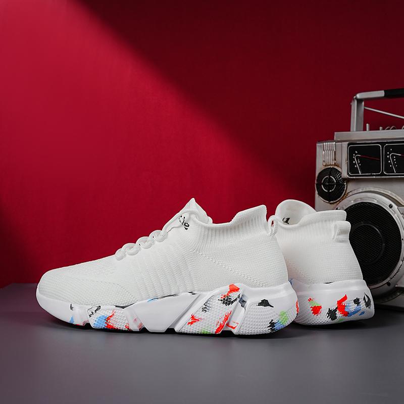 Women Fashion Sneakers Men Sport Shoes Unisex Sock Sneakers Casual Shoes Ladies Plus Size Light Walking Camouflage Student Shoes