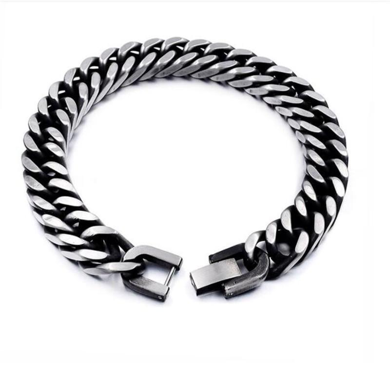 European and American Titanium Steel Men's Double Buckle Bracelet