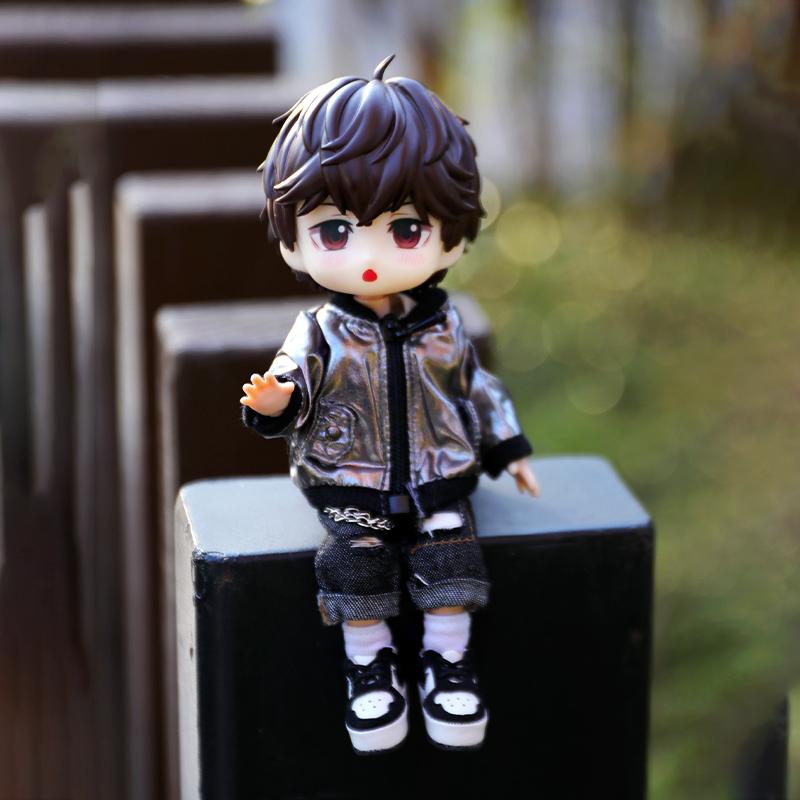 Ob11 Baby Accessories Clothes For Baby Laser Bar Sets T-Shirts Jackets And Jeans Furniture For Dolls 1/12 Cool Anime Perfect Toys