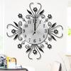 Iron European Style FlowerShaped Wallmounted Clock Hanging Wall Clock