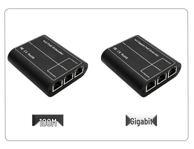 GB Gigabit PoE Repeater: 1-In, 3-Out Network Signal Extender