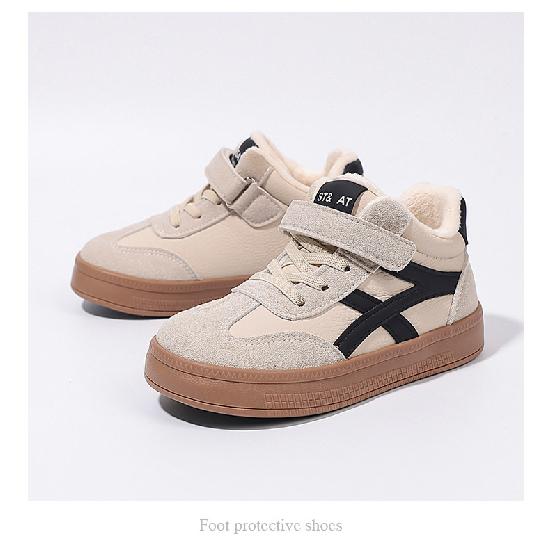 Children's Sports Shoes Winter New Fleece-Lined Boys' Versatile Non-Slip Breathable Student Sneakers Children's Training Shoes
