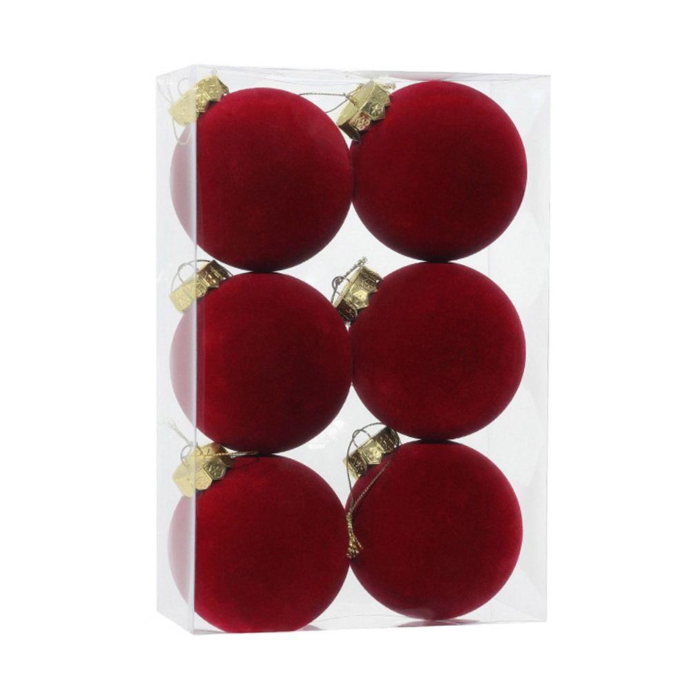 6pcs Set 8CM Size Christmas Ball Decoration Flock Colored Party Wedding Gifts Window Scene Decorative Balls Plastic Velvet Balls