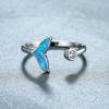 Wishinss Fish Tail Opal Open Ring Lady Exquisite Jewelry