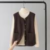 Dimanaf 2025 New Short Jacket Vest Autumn Sleeveless Coat Buttons Women Solid