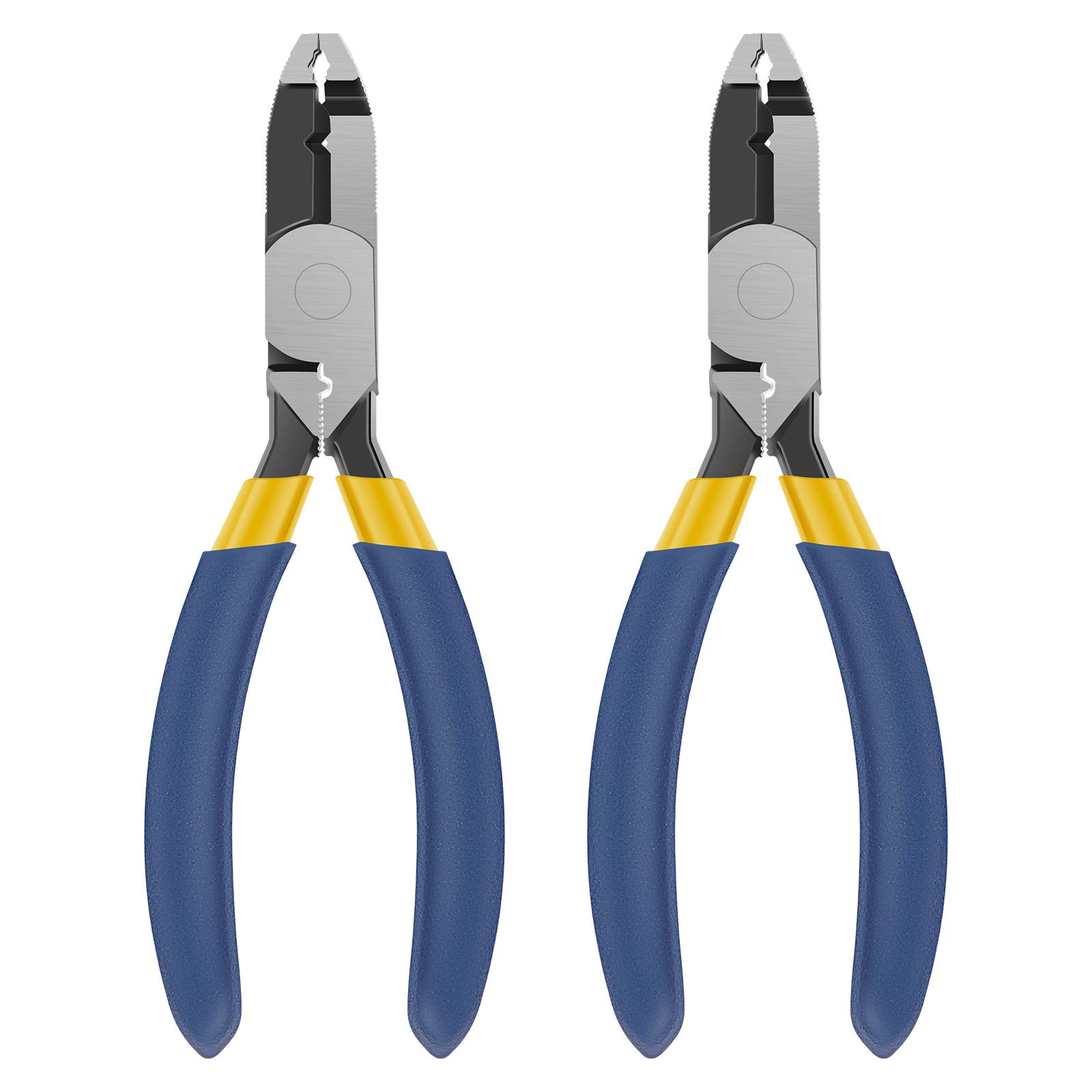 2Pcs Screw Remover Pliers High Carbon Steel Extraction Pliers Unique Non-Slip Jaws Combination Pliers with Glue Coated Handle