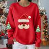 Ladies' Casual And Fashionable Round Neck Top With Christmas Print Hooded T-shirt Long Sleeved Sweatshirt