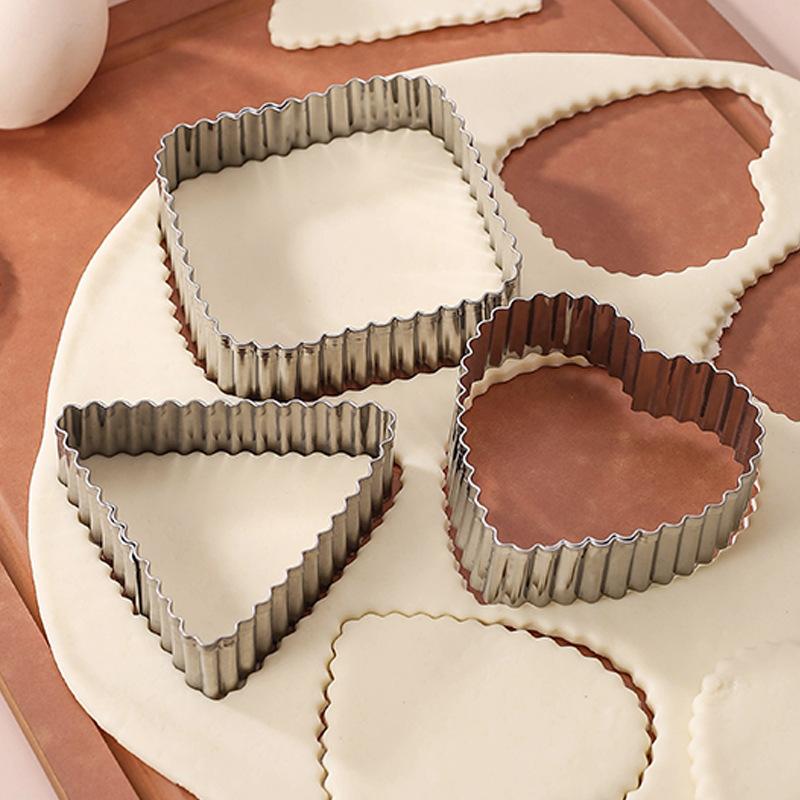 3 Pezzi Taglia Cracker per Cottura Acciaio Inossidabile Taglia Fondant Rilascio Facile Antiaderente Strumento per Fare Cracker Per Sandwich Muffin