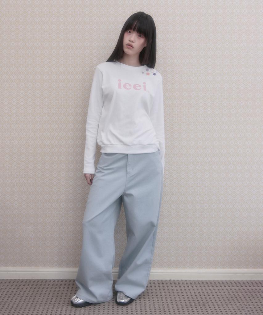 Aiiiai Symbol Patch Balloon Fit Wide Pants_Sky Blue