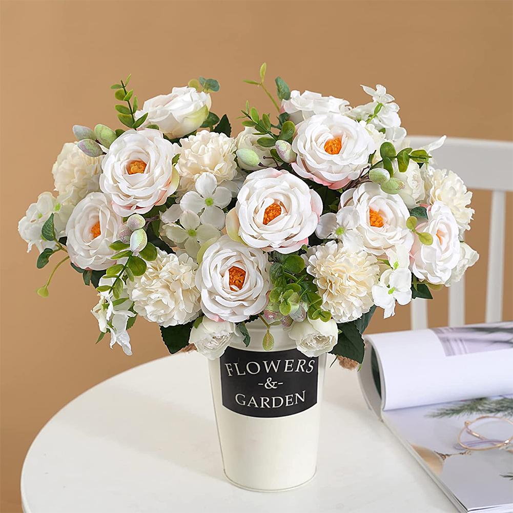 Simulation Flower Bouquet Romantic Round Rose Artificial Bouquet Wedding Home Living Room Interior Decoration Photo Props