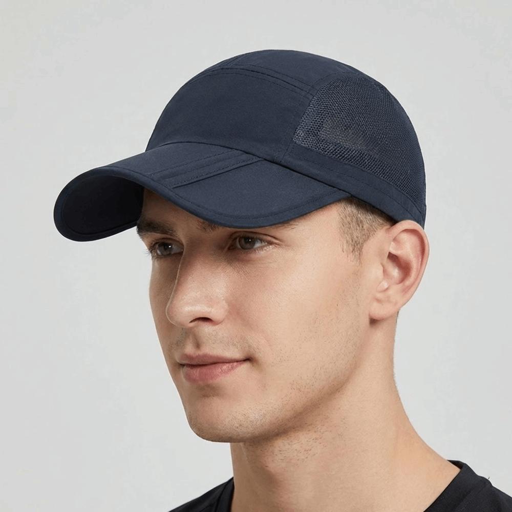 Quick Dry Outdoor Sun Hat Solid Color Sports Caps Breathable Baseball Cap Men