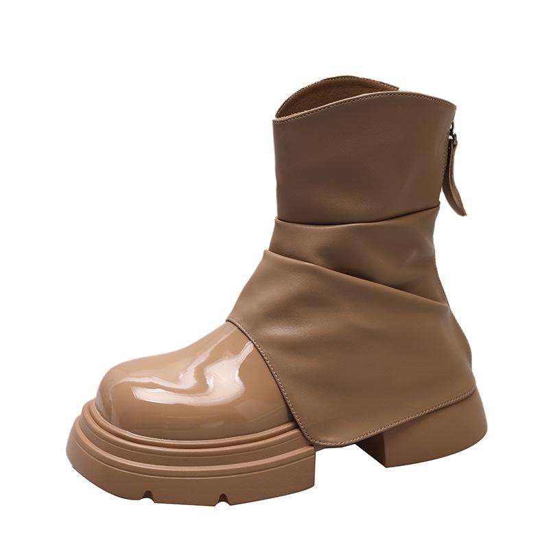 

[Weird Aestheticism] Thick-soled inner height-increasing thin boots women s 2025 summer and autumn new black small stacked short boots 40