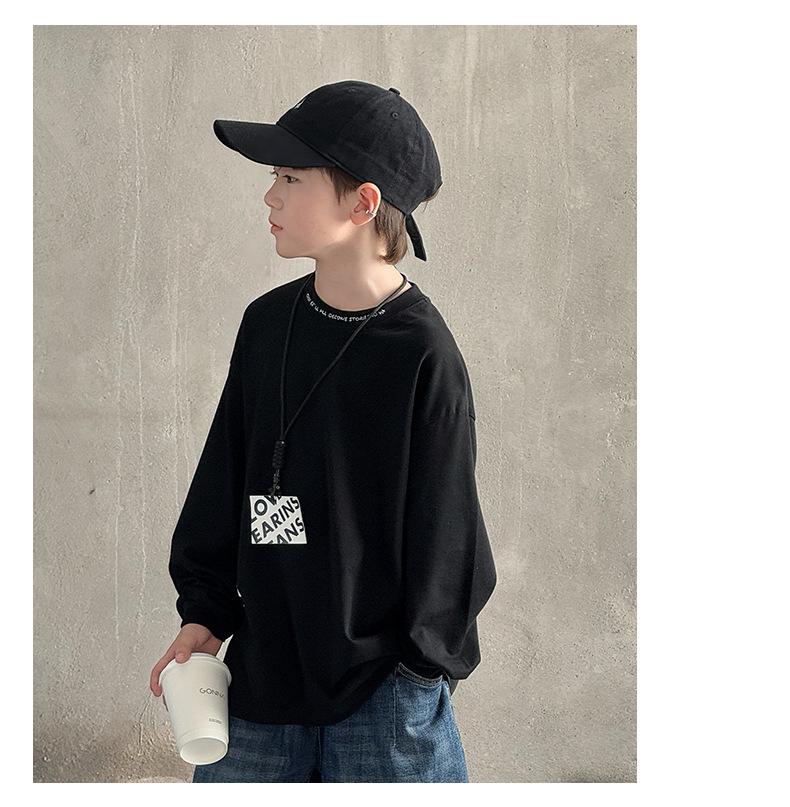 2025 Boys' Comfortable T-Shirt Sweatshirt - Stylish Autumn/Spring Wear for Big Kids