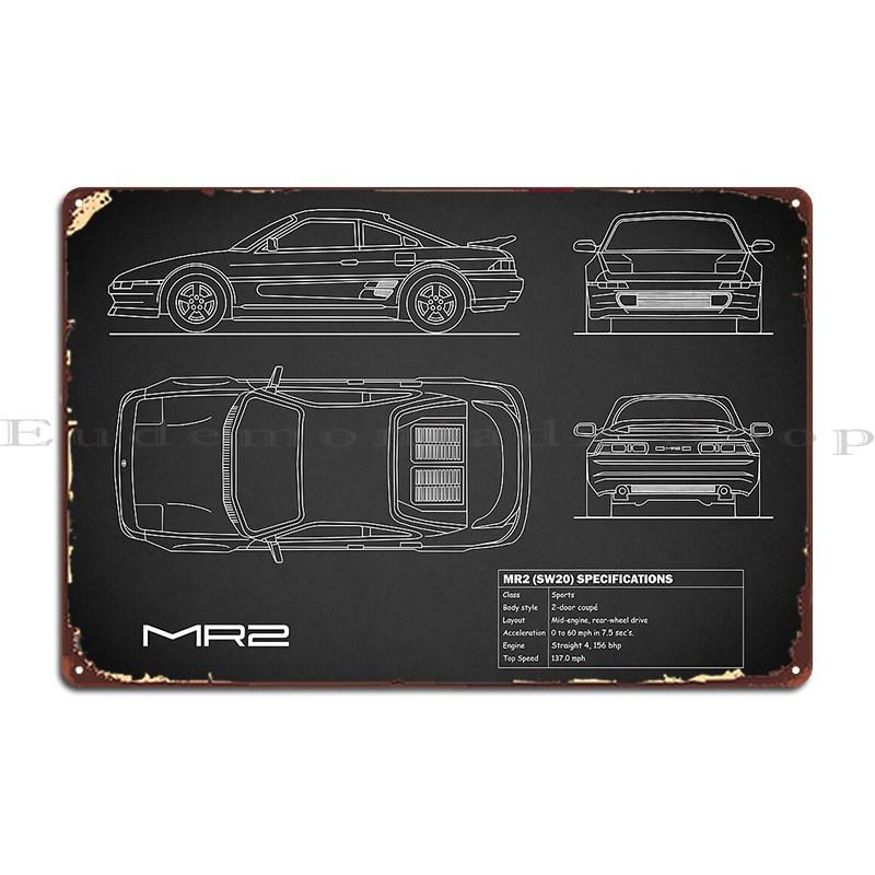 The Mr2 In Black Metal Plaque Poster Funny Designing Club Printed Funny Tin Sign Poster