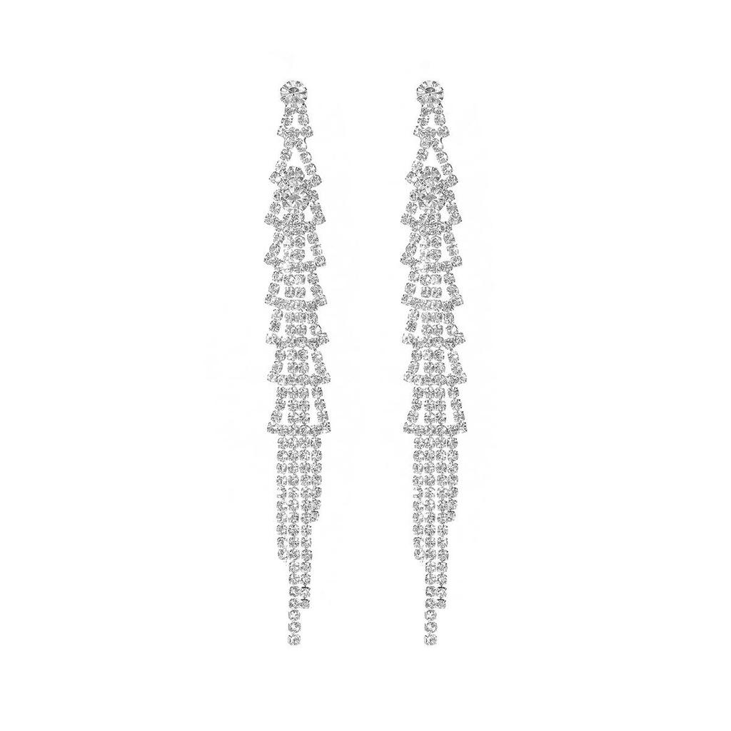 High-End Voll-Diamant Lange Quastenohrringe für Damen – Elegantes Modeaccessoire