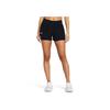 Under Armour Speed Pocket Two-In-One Logo Print Elastic Mid-Waist Sports Shorts Women Shorts Black 1383165-001