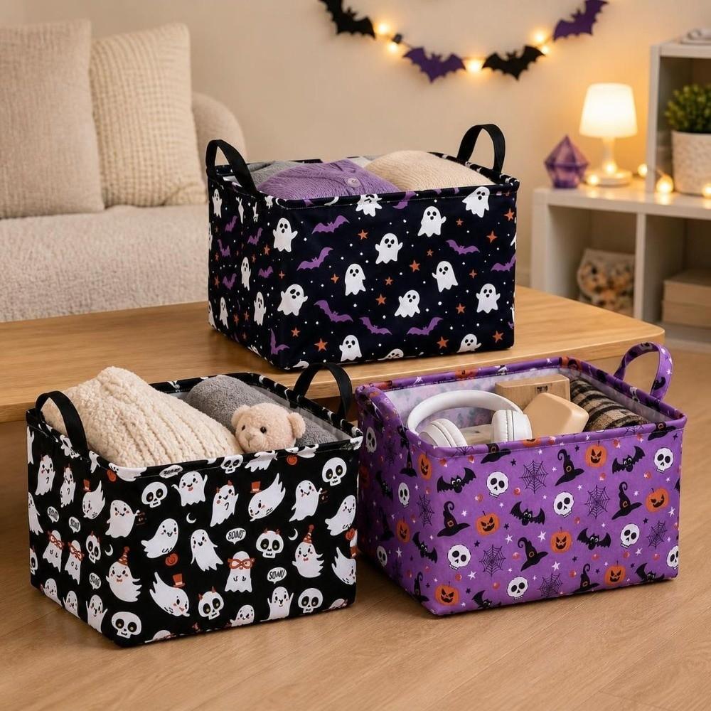 Large Capacity Halloween Storage Basket Pumpkin Sundries Organizer Laundry Basket Book Storage