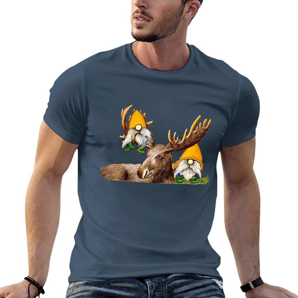 Gnomes Moose Tshirt Lightweight Cooling Short Sleeve Tee
