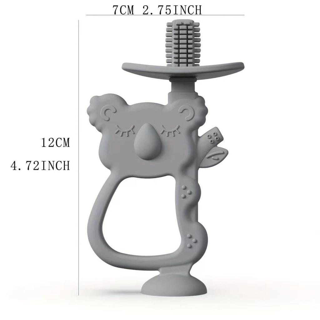 Koala Baby Silicone Teether & Toothbrush - Soothing, Molar Stick, Anti-Suck 2-in-1