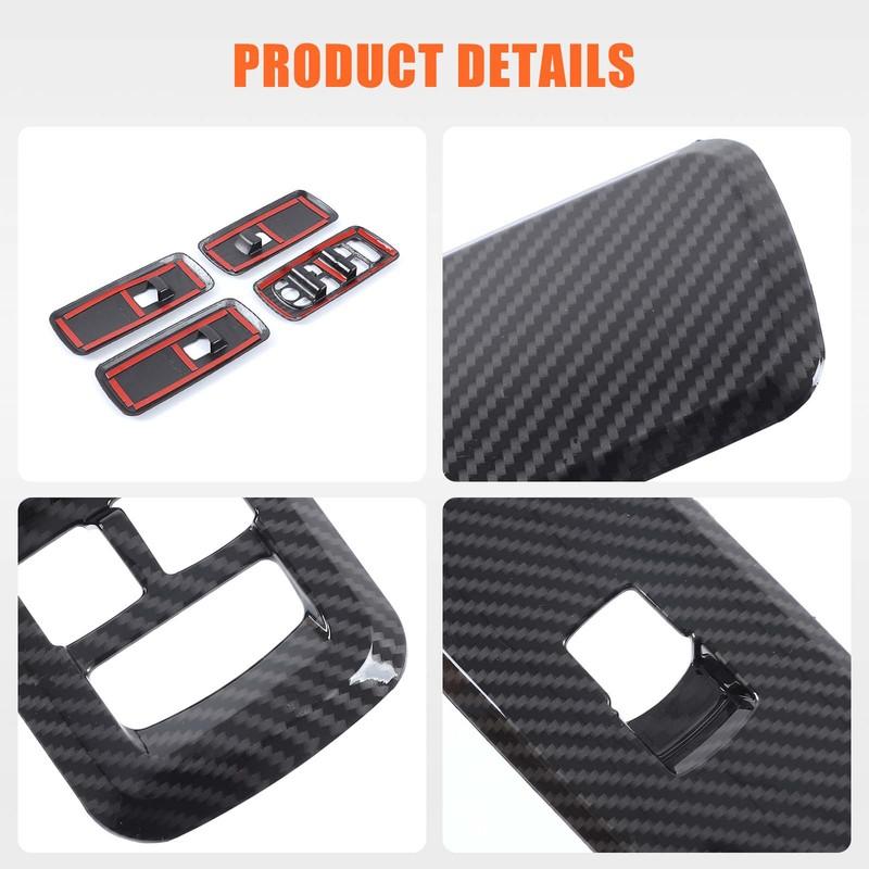 ABS Carbon Car Window Lift Switch Button Panel Cover Trim For Land Rover Discovery 4 2010-2016 For Range Rover Sport 2010-2013