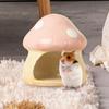 Mushroom Hamster Hideout Habitat Decor Cartoon Chinchilla Hut Hamster Bed for Guinea Pig Rat Chinchilla Small Animals Hamster