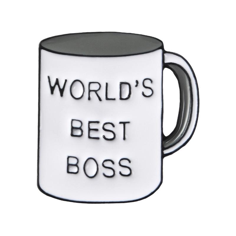 Creative Cartoon Coffee Cup Brooch Pin for Men and Women - Stylish Clothing Accessory & Ornament with Alloy Baking Varnish Finish