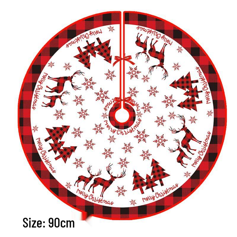 Creative Cartoon Print Christmas Tree Skirt - Festive Home & Party Decoration